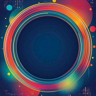 炫彩环形背景图案设计