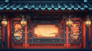 中式古典建筑精致门廊