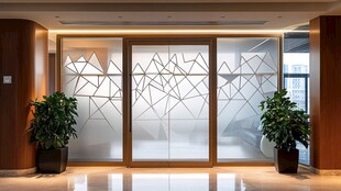 现代风格几何图案玻璃门