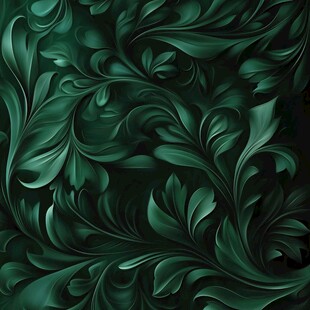 深绿华丽叶纹背景图案