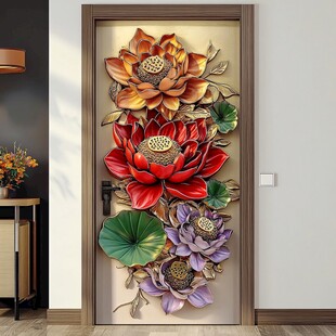 立体荷花装饰门艺术之美