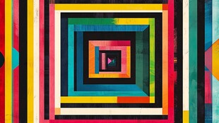 彩色几何嵌套抽象图案