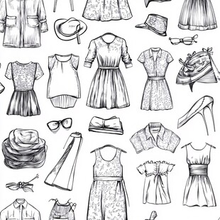 时尚服装配饰手绘集合