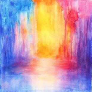 梦幻色彩的抽象光影画作