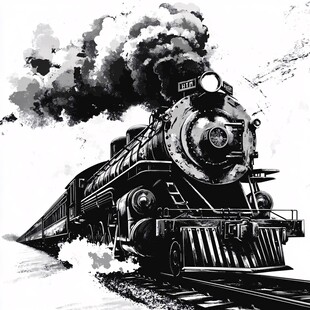 复古蒸汽火车呼啸前行