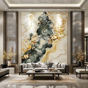 奢华客厅中式大理石背景墙