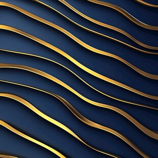蓝底金色波浪纹理背景