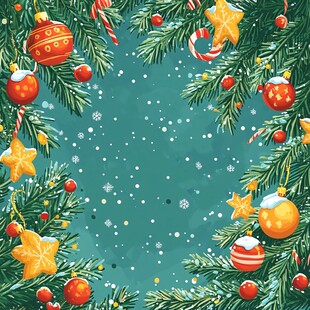 圣诞装饰边框背景图