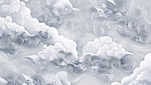 中式云纹图案设计背景图