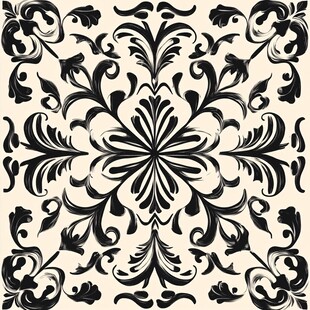 黑白复古花纹装饰图案