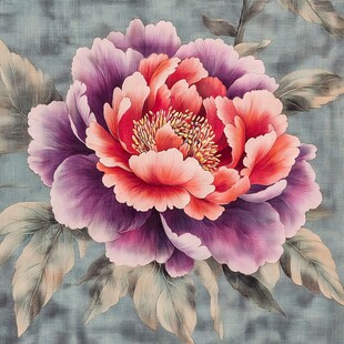 绚丽牡丹花卉图