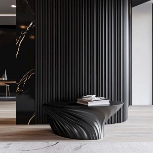 现代简约风室内独特黑色茶几