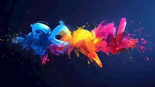 色彩飞溅的动感字母艺术