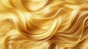 闪耀金黄波浪秀发