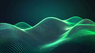 绿色动态数据波浪背景图
