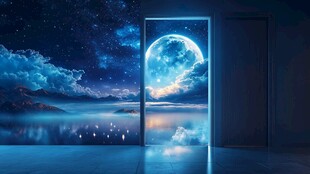 梦幻之门开启奇幻星空景