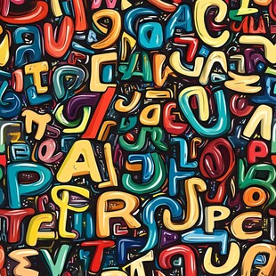 多彩字母创意无缝图案