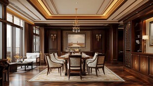 豪华中式风格的精致餐厅