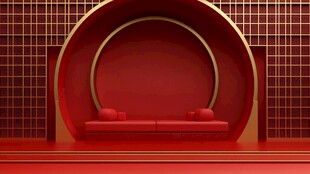 中式红金环形沙发空间