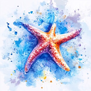 水彩海星 梦幻海洋艺术之作