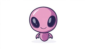 可爱粉色小外星人形象