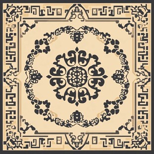 中式传统方形花纹图案