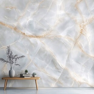 简约大理石墙面搭配小桌