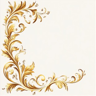 金色华丽边角装饰图案