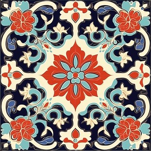 复古民族风花卉图案纹样