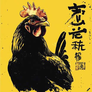 雄鸡图 中式艺术风