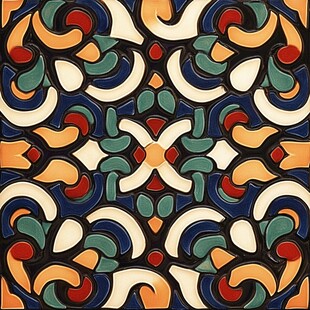 多彩几何图案复古风瓷砖