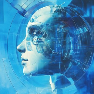 科技感的人机融合头像