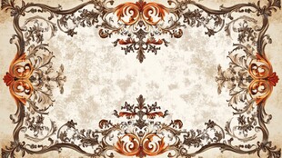 复古华丽花纹装饰背景图