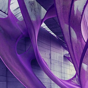 紫色网状艺术装置之美