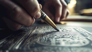 手工雕刻艺术的精细瞬间