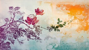 梦幻花卉抽象艺术背景图