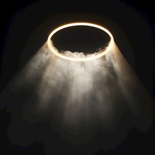 悬浮发光圆环与雾化效果