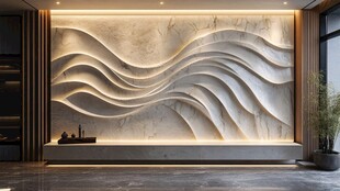 现代简约波浪纹理背景墙