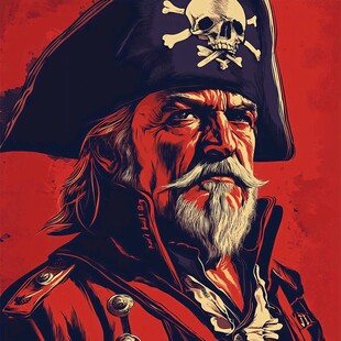 经典海盗船长形象插画