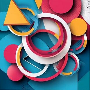 多彩几何图形创意背景图