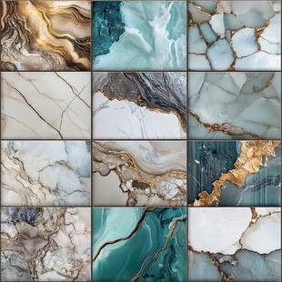 多样奢华大理石纹理集合