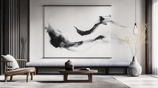 中式禅意客厅 水墨挂画点缀