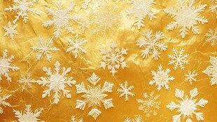 金色背景上的精美雪花图案