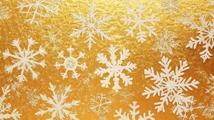 金色底纹上的精美雪花图案