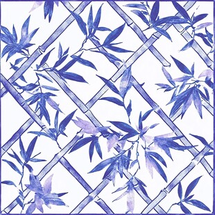 蓝白竹叶竹枝图案纹理