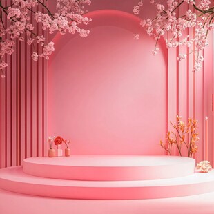 梦幻粉色樱花展示舞台