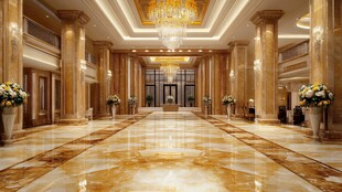 豪华大气的酒店大堂空间