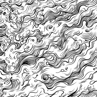 黑白手绘波浪纹理图案