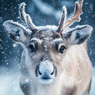 雪中驯鹿 冬日里的灵动精灵