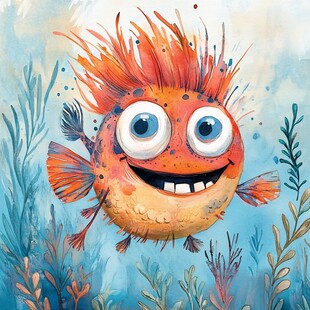 欢乐的卡通海底小鱼